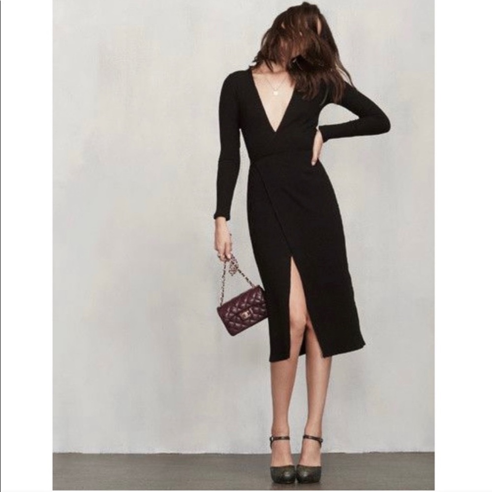 NWOT Reformation Cyan Wrap Dress